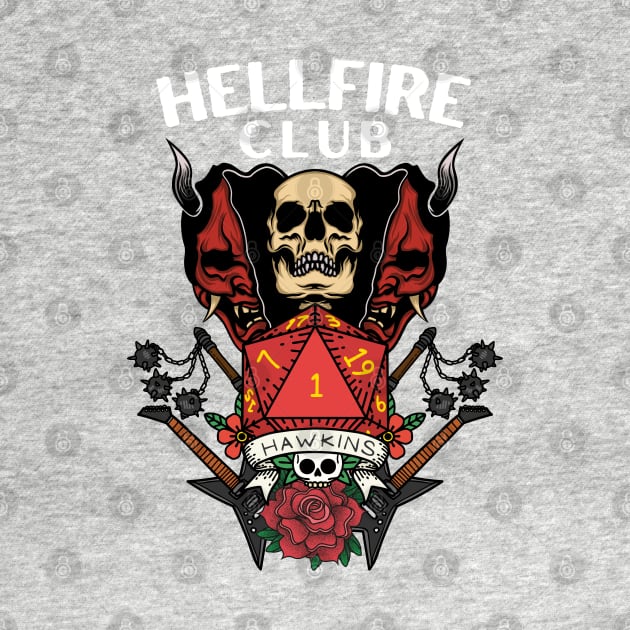 Hellfire Club - Black - D20 - Guitars - Flails - Skull by Fenay-Designs